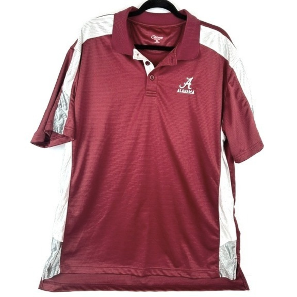 Chiliwear Alabama Crimson Tide Polo Maroon Striped Short Sleeve Mens XL